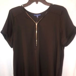 Apt 9, Black short sleeve blouse, Size XL petite